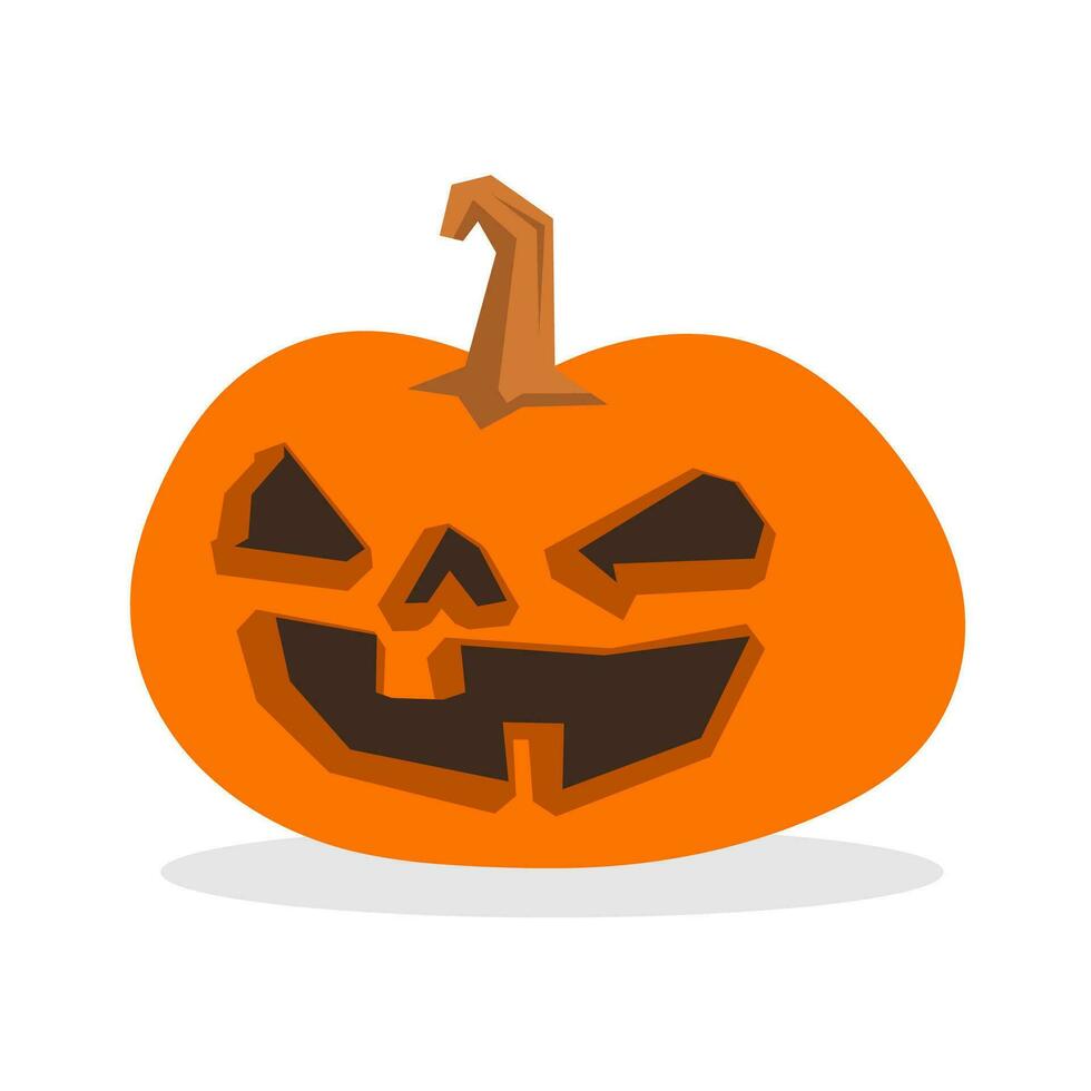 Halloween carved pumpkin vector illustration. Jack O Lantern fun character.