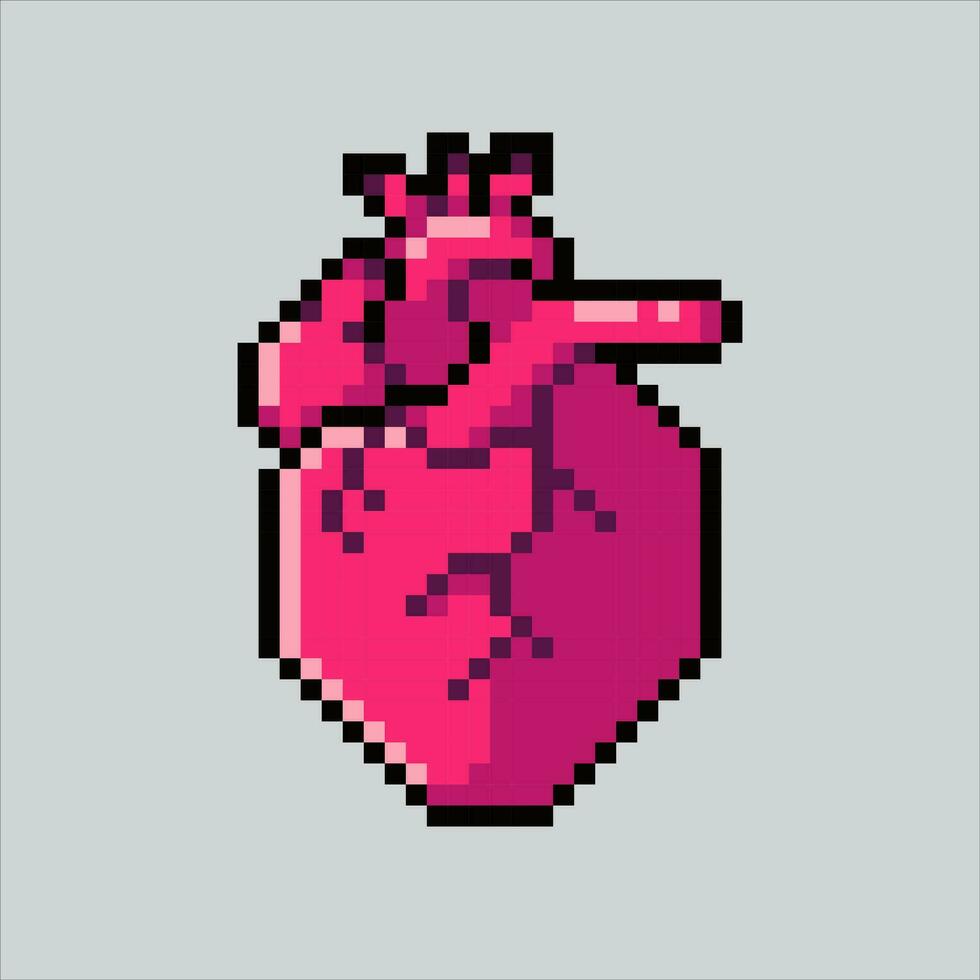 Pixel art illustration Heart. Pixelated Heart. Heart icon pixelated for the pixel art game and icon for website and video game. old school retro. vector