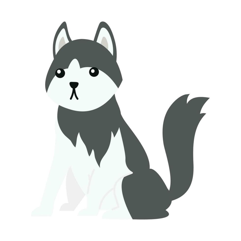 Cute puppy Illustration In Flat Style Isolated In White vector