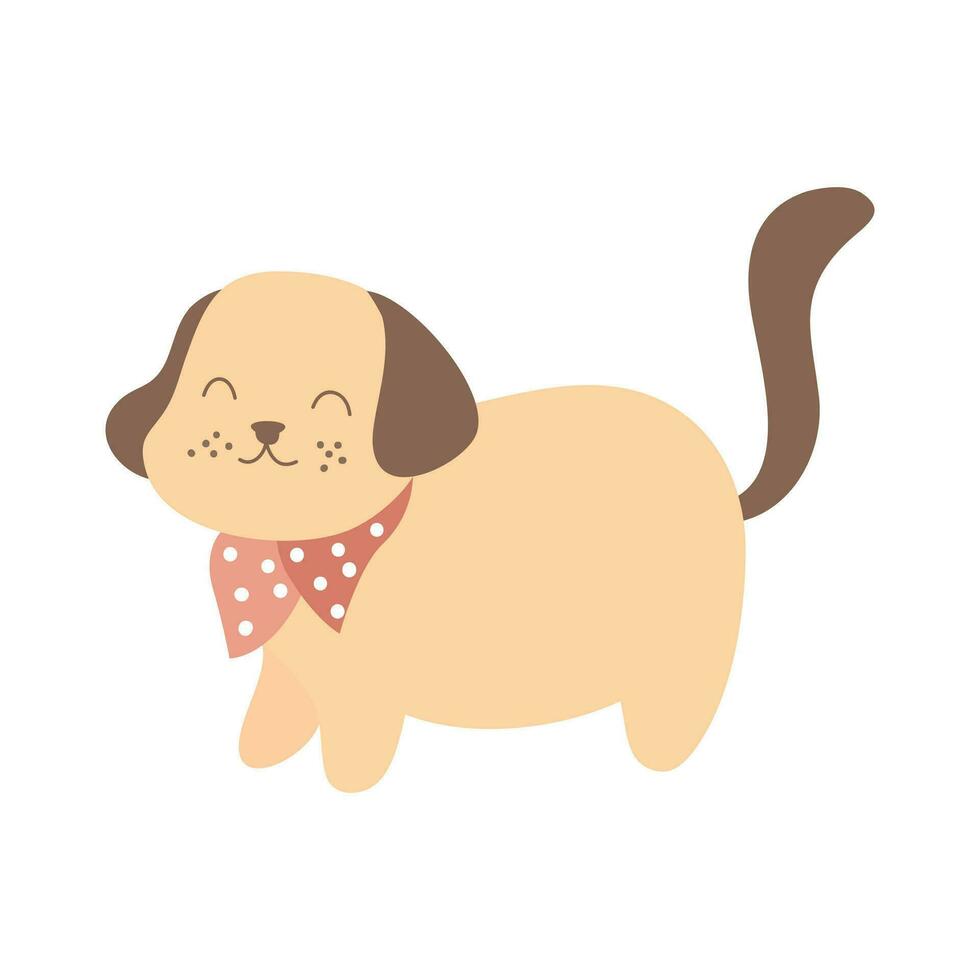 Cute puppy Illustration In Flat Style Isolated In White vector