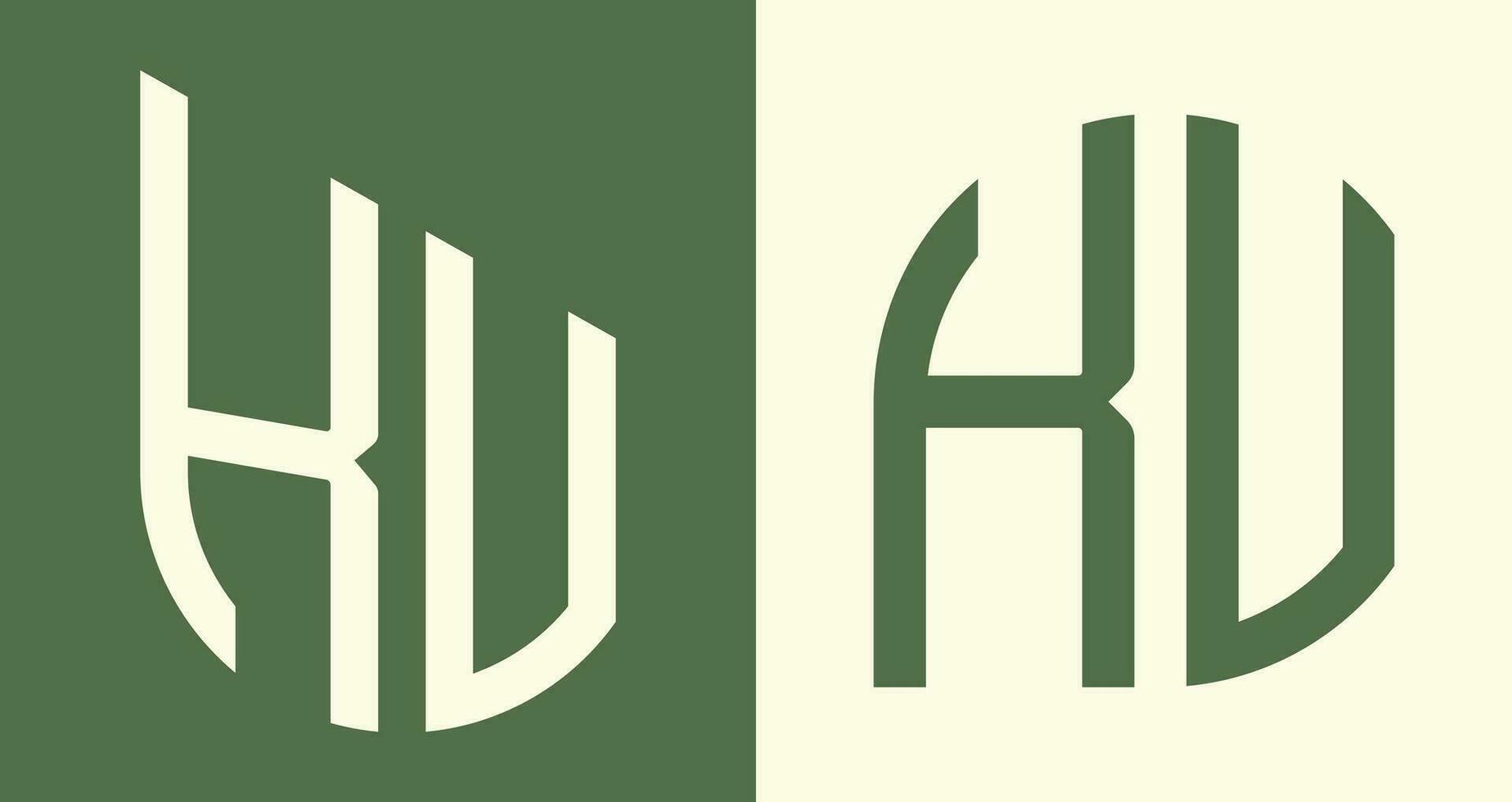 Creative simple Initial Letters KV Logo Designs Bundle. vector