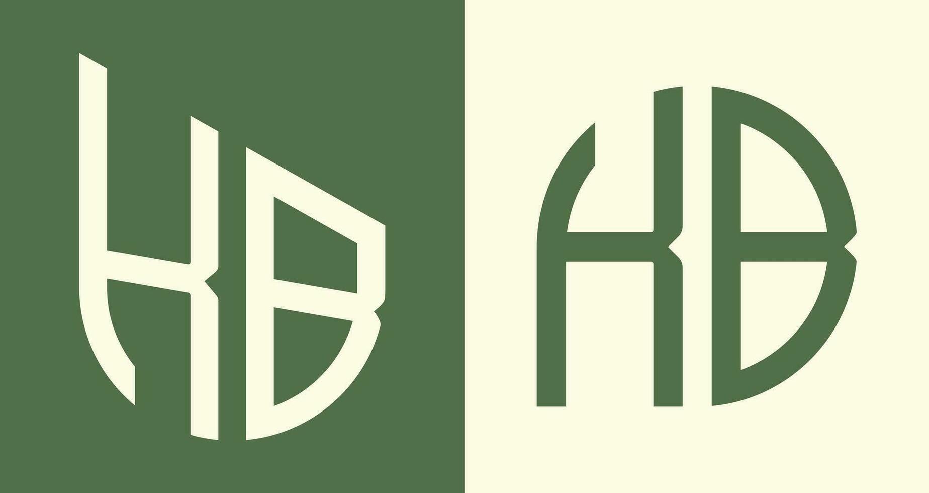 Creative simple Initial Letters KB Logo Designs Bundle. vector