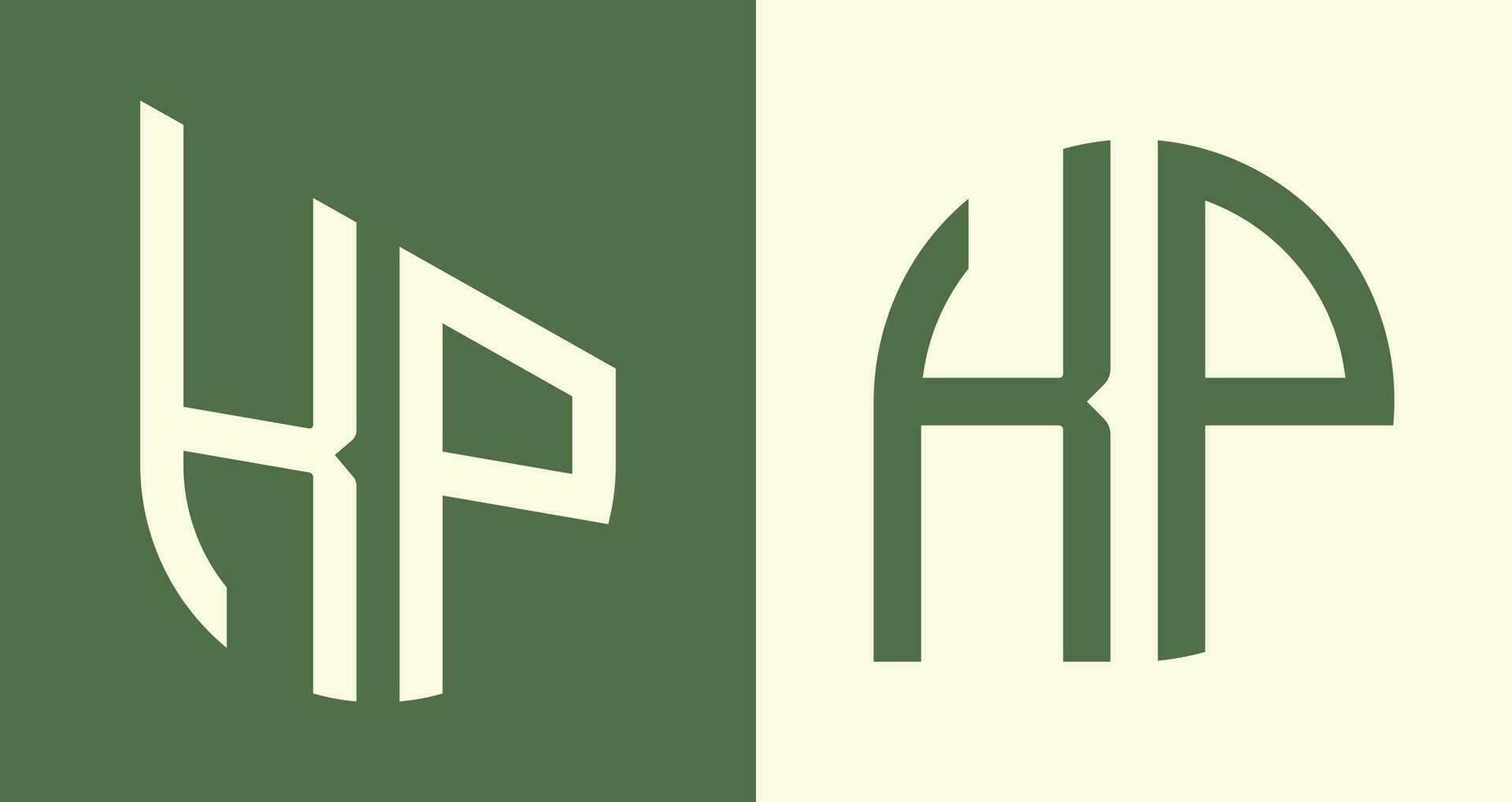 Creative simple Initial Letters KP Logo Designs Bundle. vector