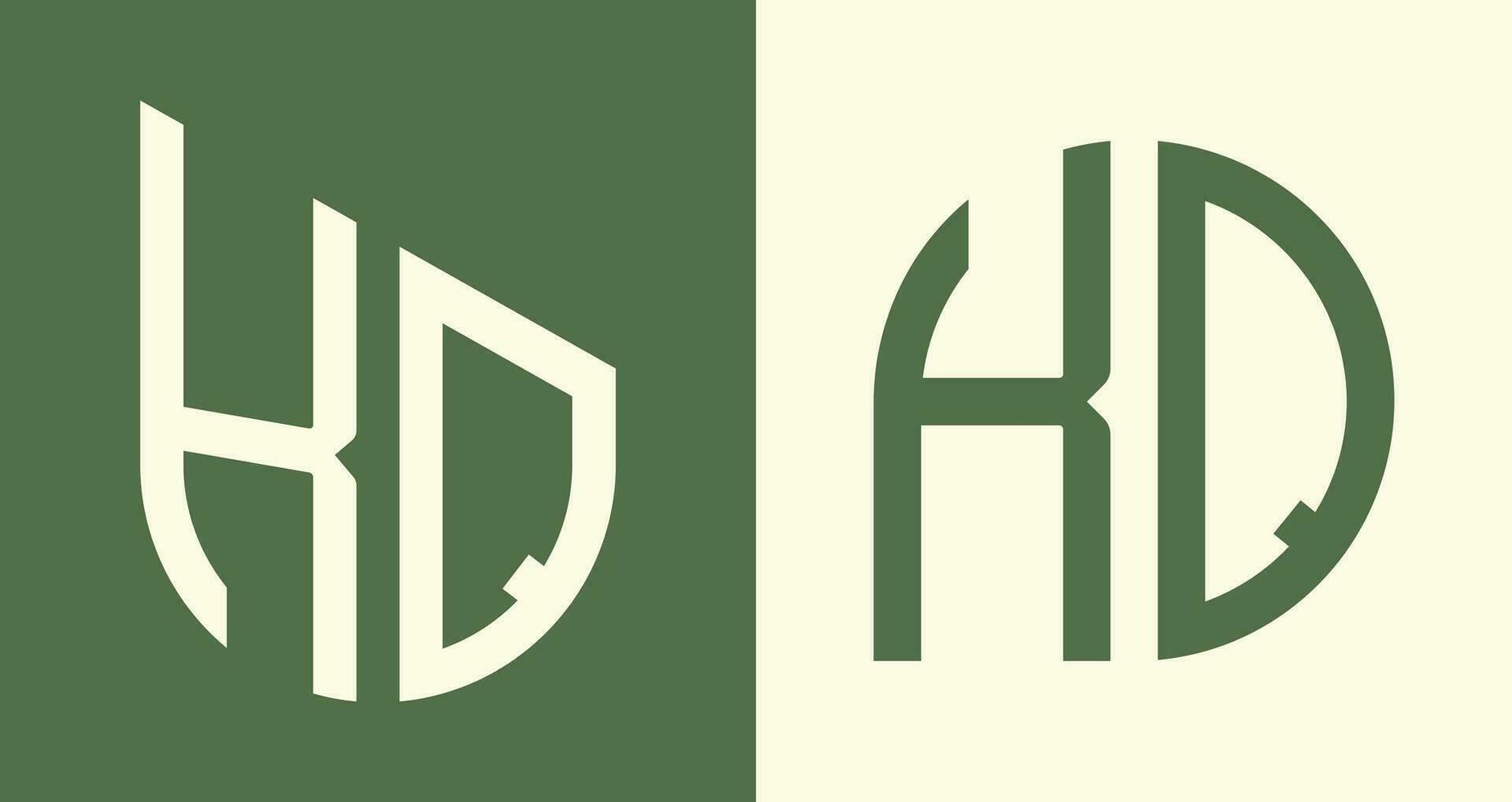 Creative simple Initial Letters KQ Logo Designs Bundle. vector