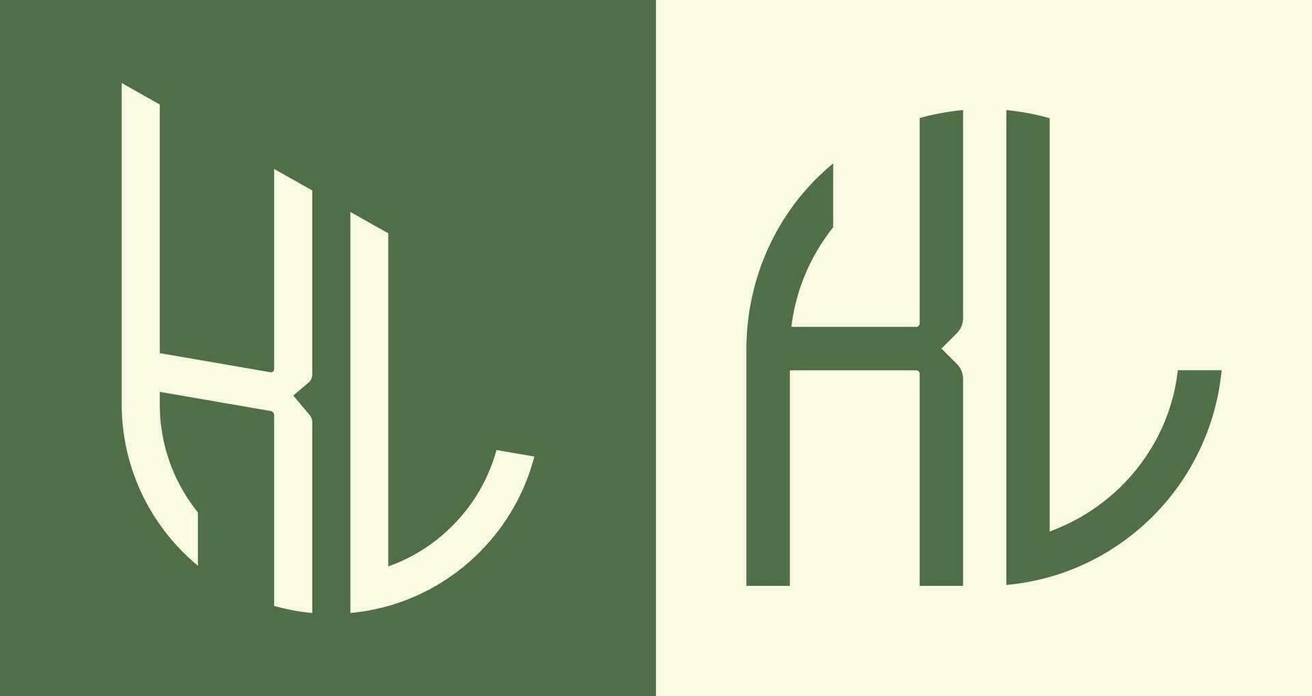 Creative simple Initial Letters KL Logo Designs Bundle. vector