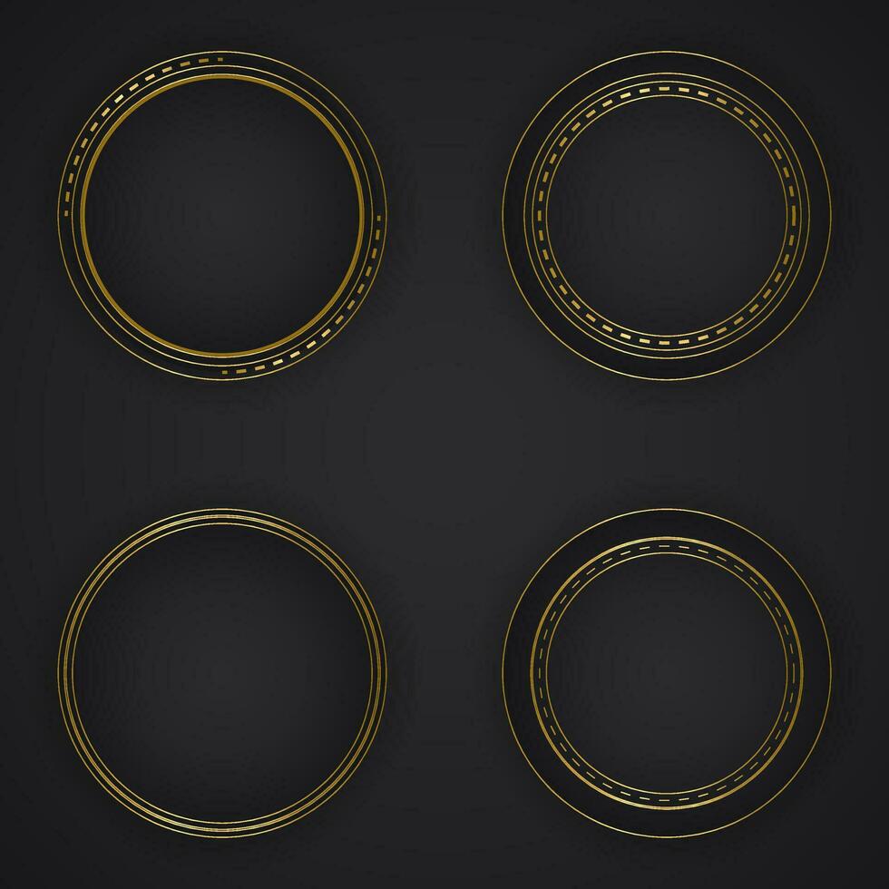 negro lujo resumen antecedentes con circulo línea y dorado elegante textura fondo vector. vector