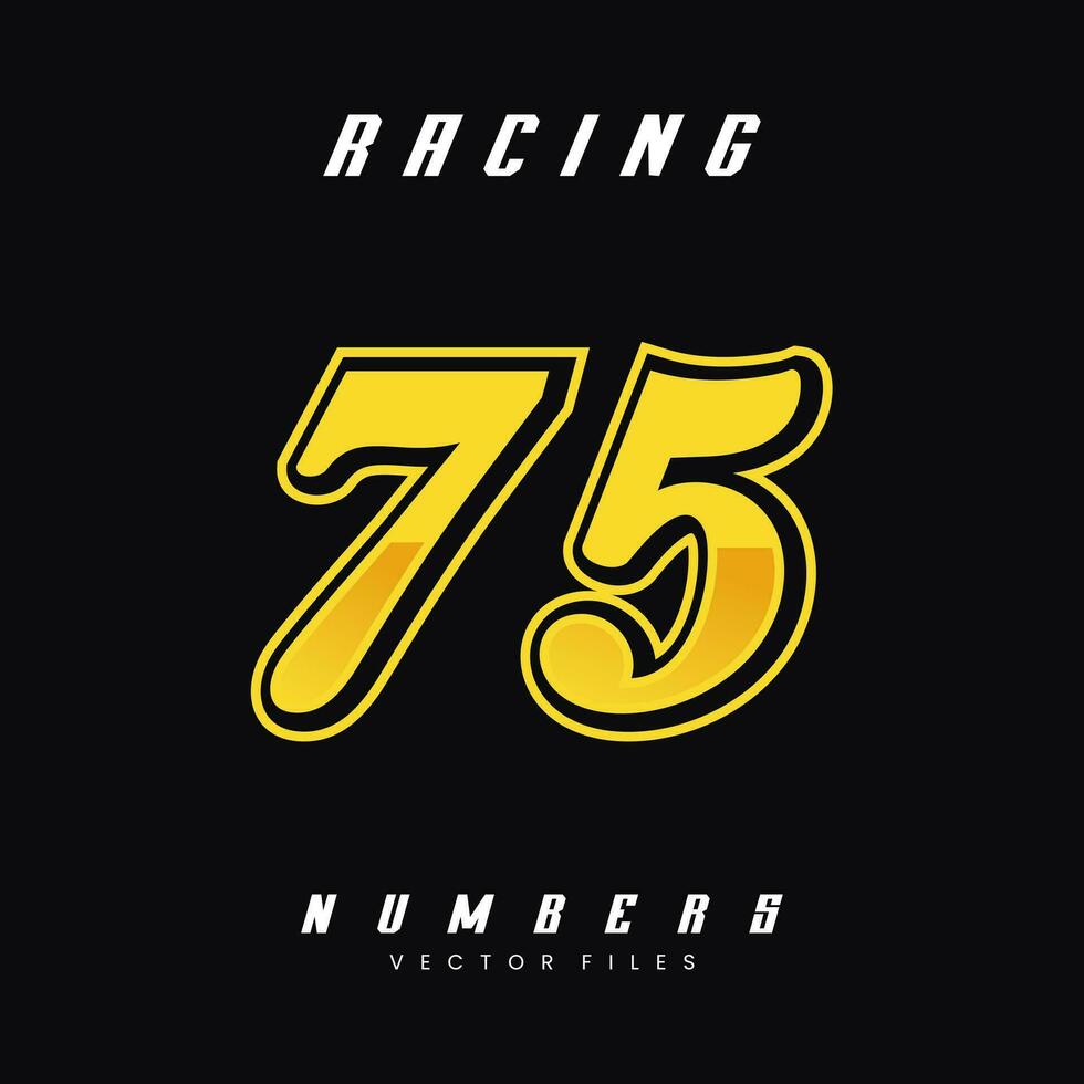 Racing Number 75 Vector Design Template