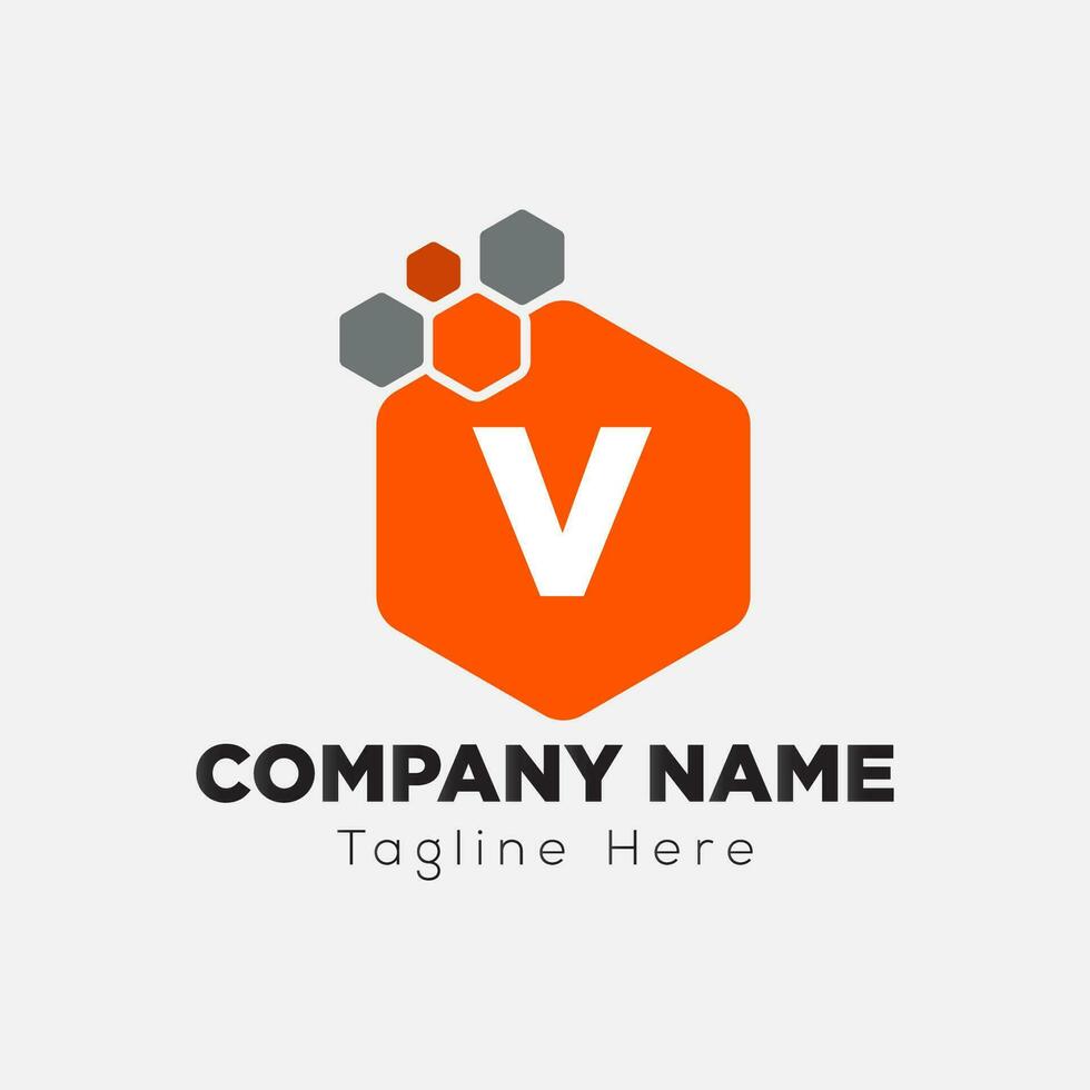 Abstract V letter modern initial lettermarks logo design vector