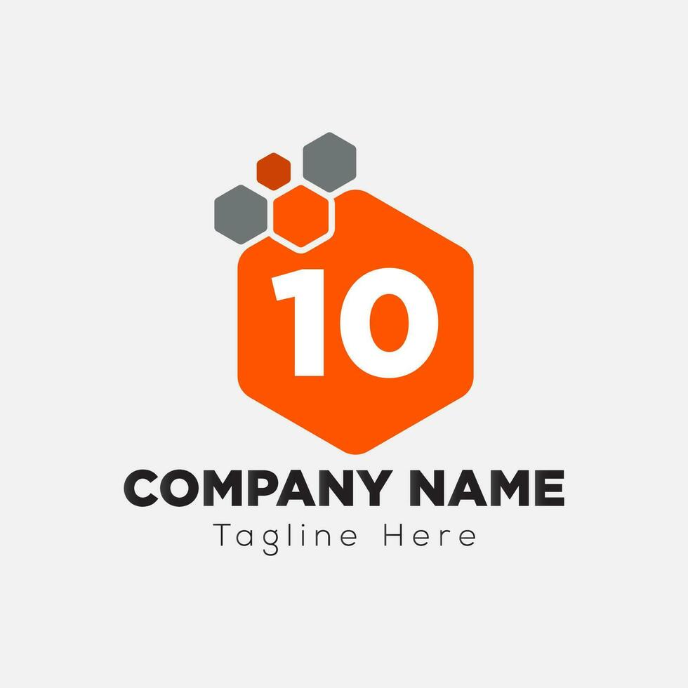 Abstract 10 letter modern initial logo design vector
