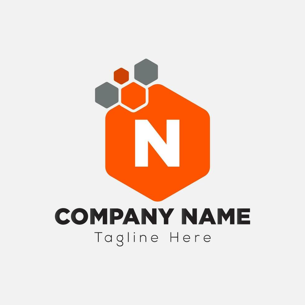 Abstract N letter modern initial lettermarks logo design vector