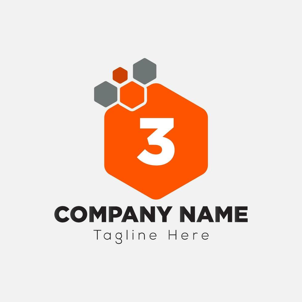 Abstract 3 letter modern initial logo design vector