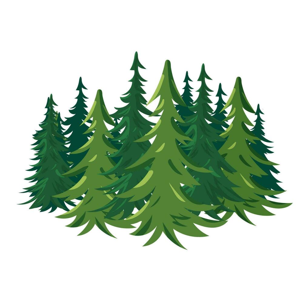 Green Forest. Icon. Object isolated on white background vector