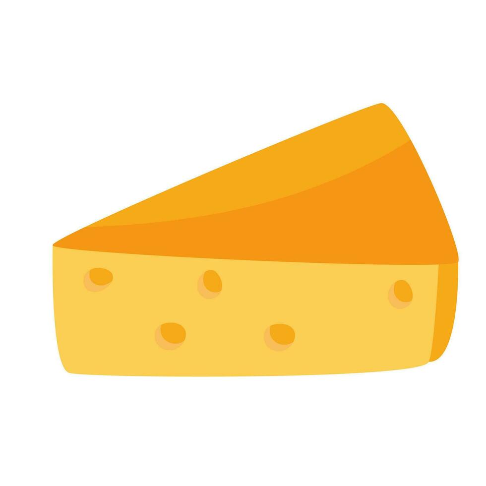Piece of cheese. Icon. Object isolated on white background vector