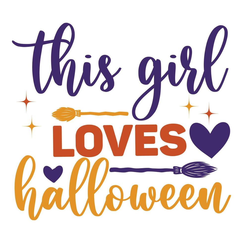 This girl loves Halloween vector