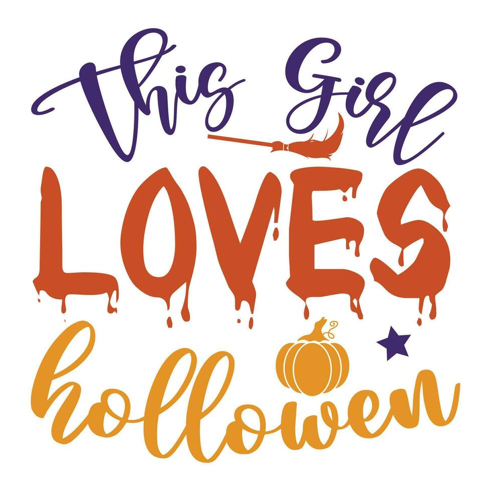 This girl loves Halloween vector