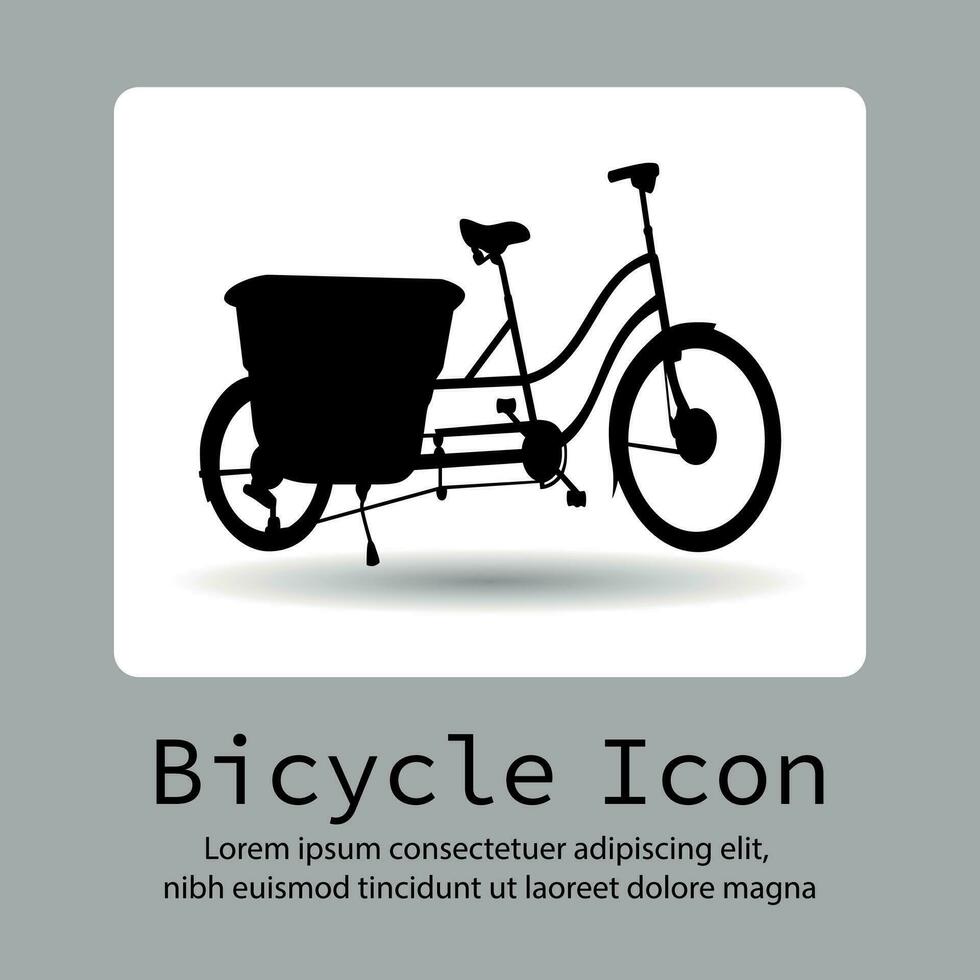 Bike icon, Bicycle icon, Bycicle silhouette, Bicycle vector silhouette on a flat button vector.