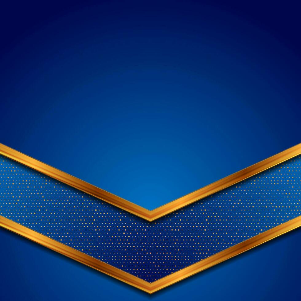 Luxury golden arrows with shiny dots on blue background vector