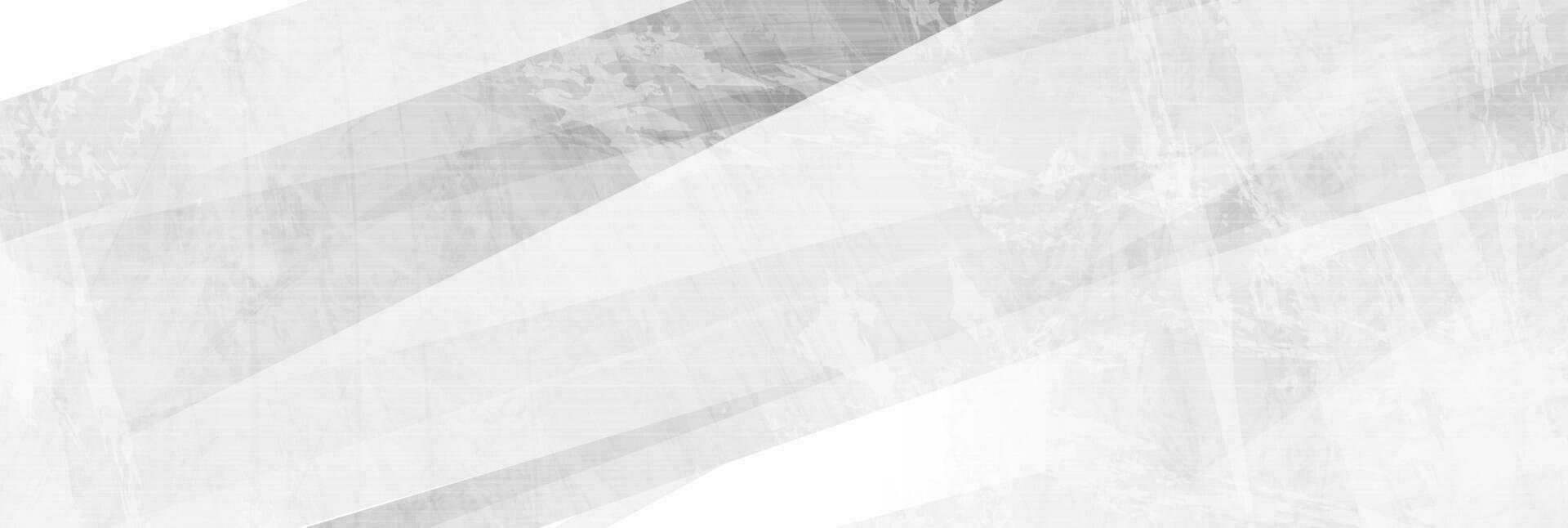 White and grey grunge stripes abstract banner design vector