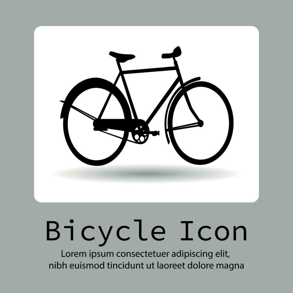 Bike icon, Bicycle icon, Bycicle silhoutte, Bicycle vector silhouette on a flat button vector.