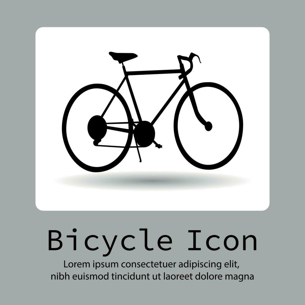 Bike icon, Bicycle icon, Bycicle silhoutte, Bicycle vector silhouette on a flat button vector.