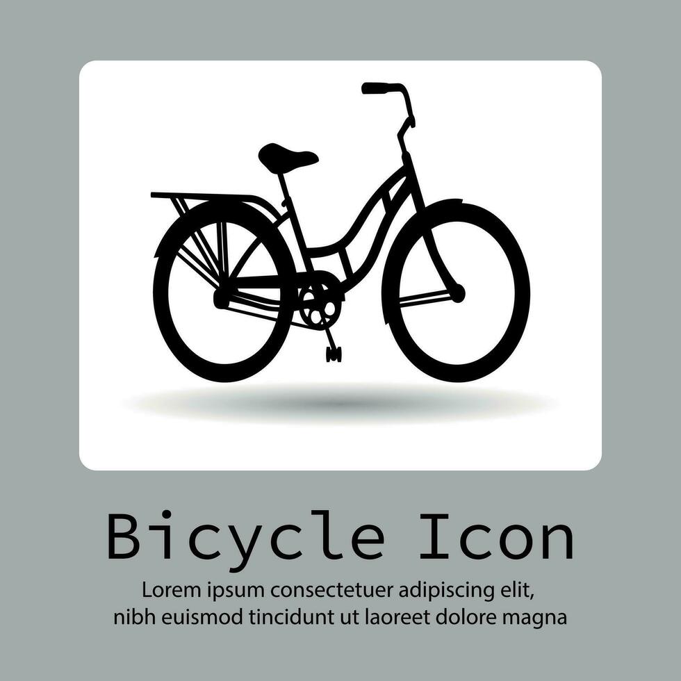 Bike icon, Bicycle icon, Bycicle silhoutte, Bicycle vector silhouette on a flat button vector.