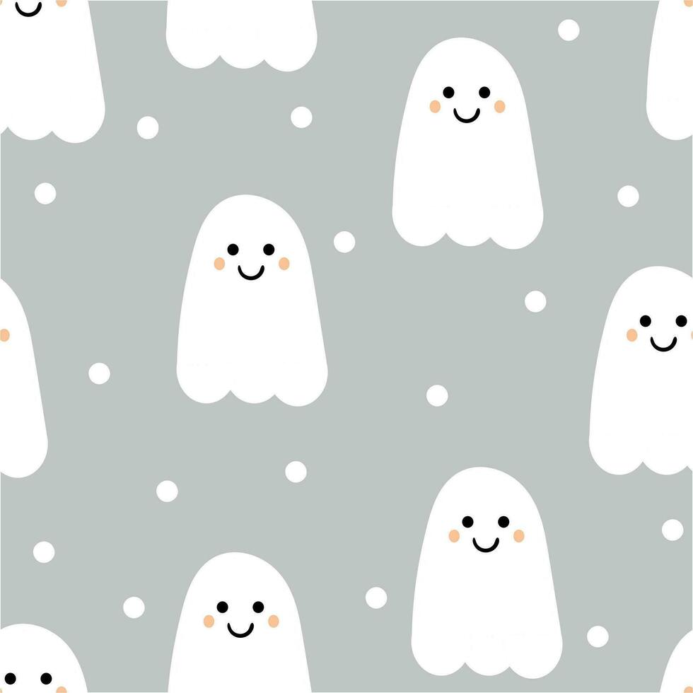 seamless pattern cartoon halloween. cute halloween wallpaper for kids, gift wrap paper vector