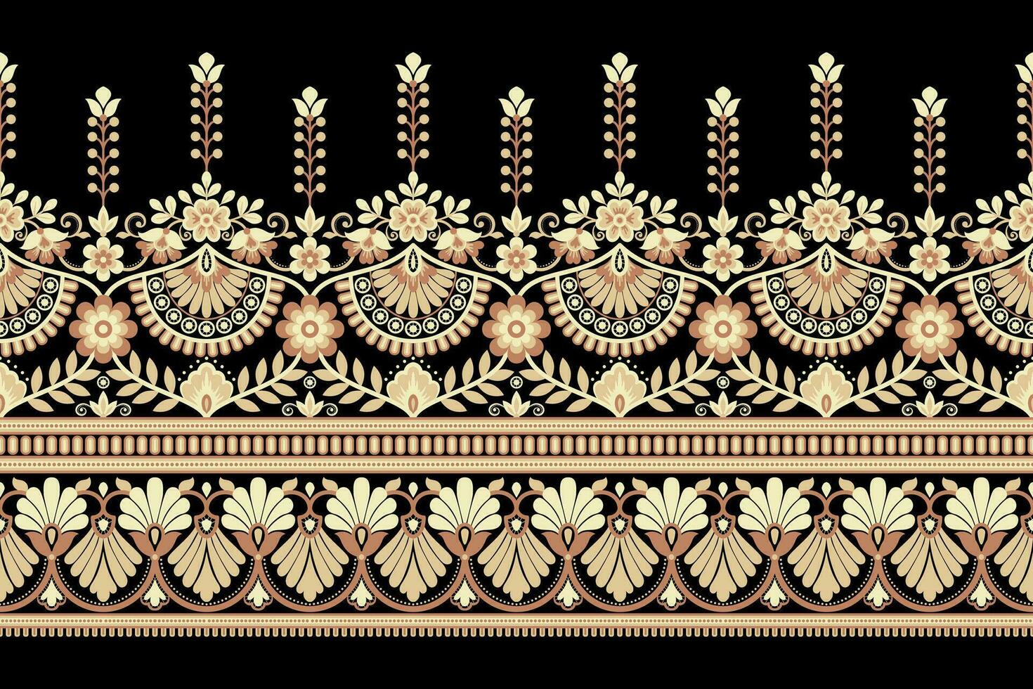 Botanical Seamless. Background Seamless Pattern Geometric Ethnic pattern design  for background, carpet, wallpaper, clothing, wrapping, Batik, fabric, printing textile illustration. vector