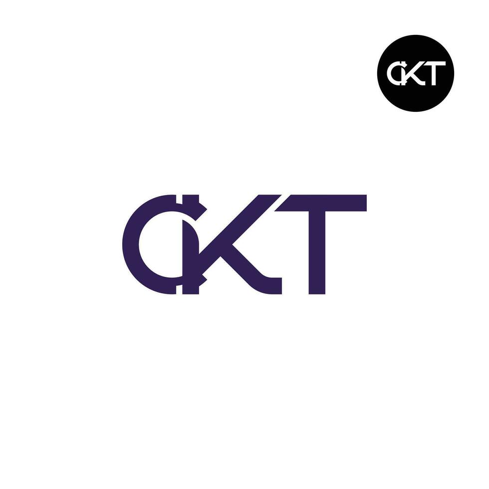 letra ckt monograma logo diseño vector