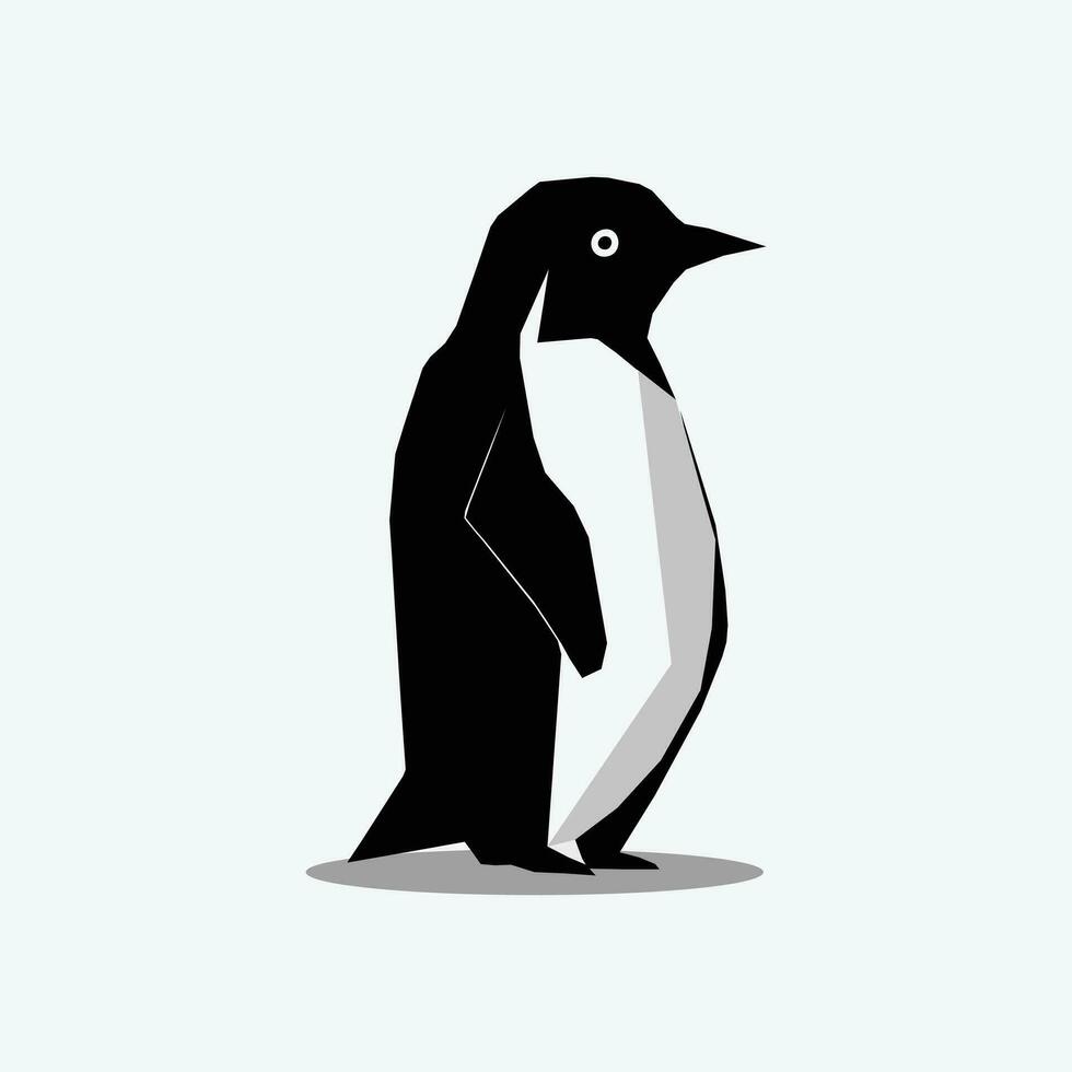 simple penguin logo abstract geometric line vector design, minimal and simple outline icon. low poly, polygonal, no curve, for shirt, animal books