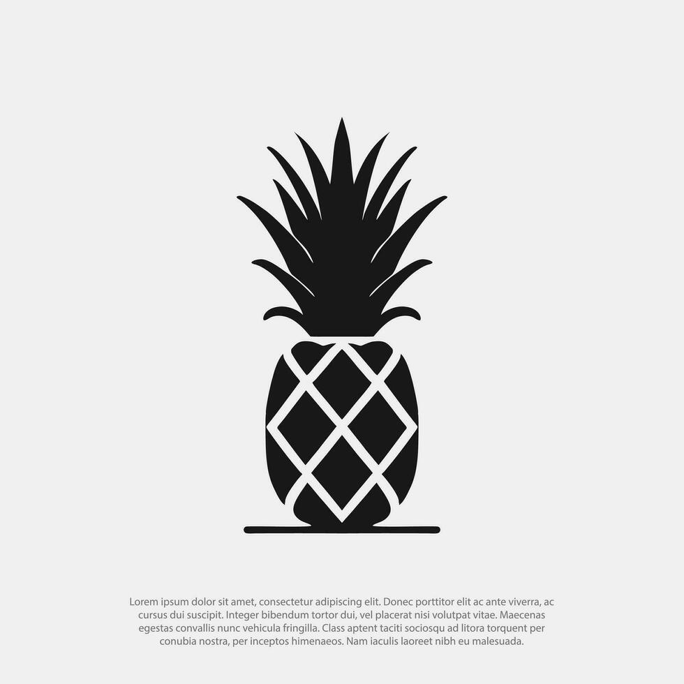 sencillo negro y blanco piña vector aislado en blanco fondo, para Fruta tienda logo