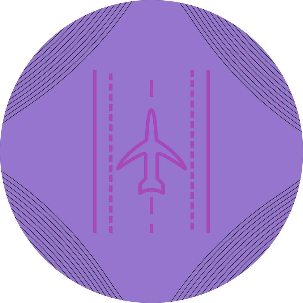Plane on Runway Vector Icon