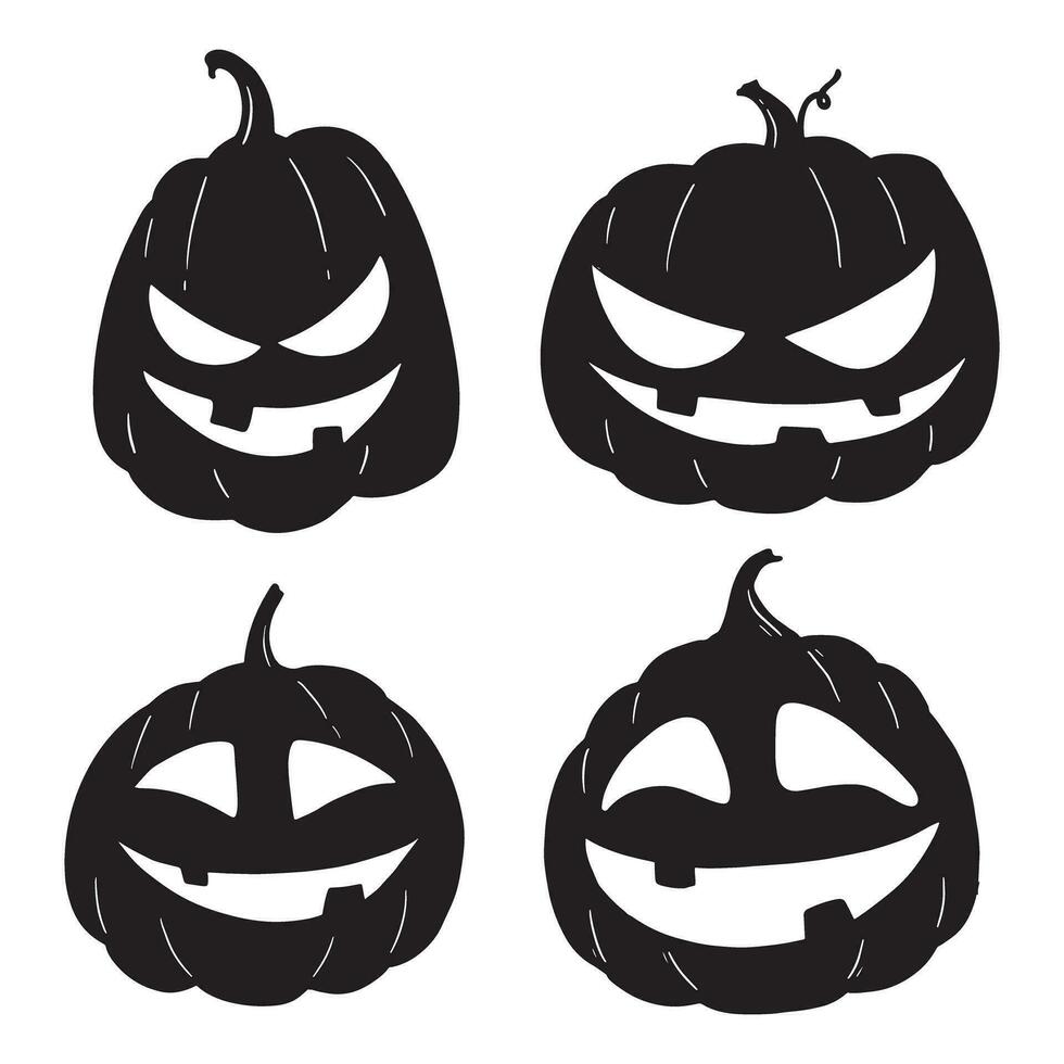 Halloween Pumpkin Head Clipart Bundle vector