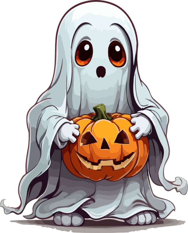 Halloween fantasma cartone animato illustrazione ai generativo png