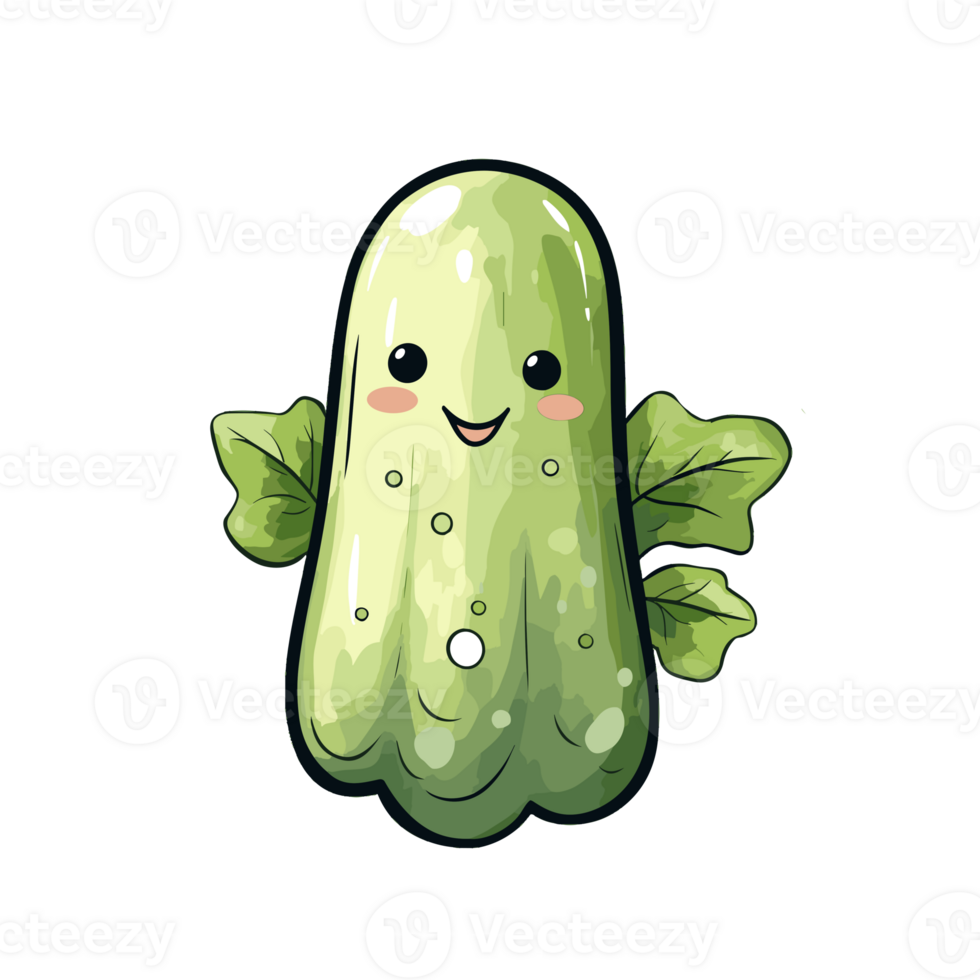 Cucumber watercolor illustration, Vegetable isolated on transparent background, AI Generative png