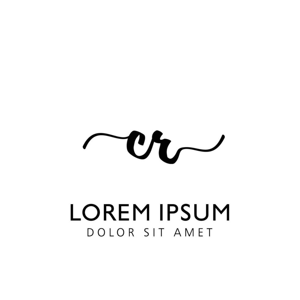 CR Initial Handwriting Template Design vector