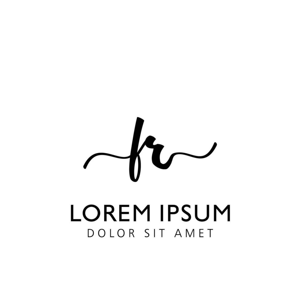 FR Initial Handwriting Template Design vector