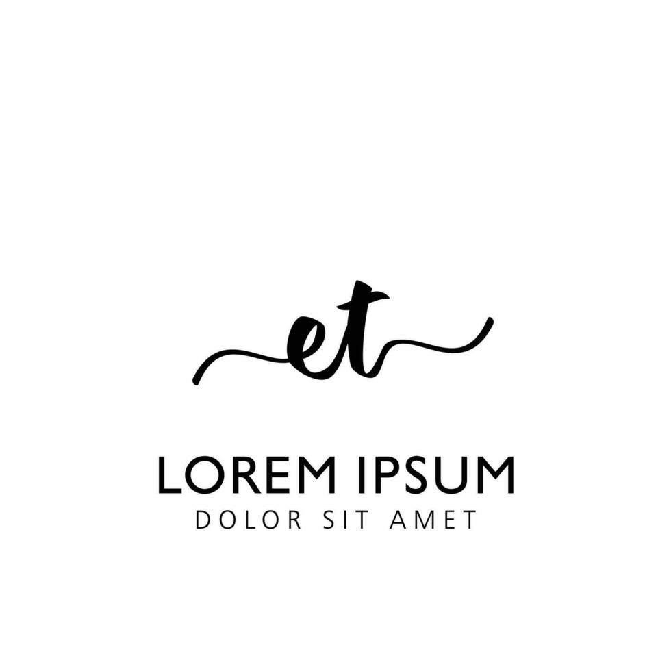 ET Initial Handwriting Template Design vector