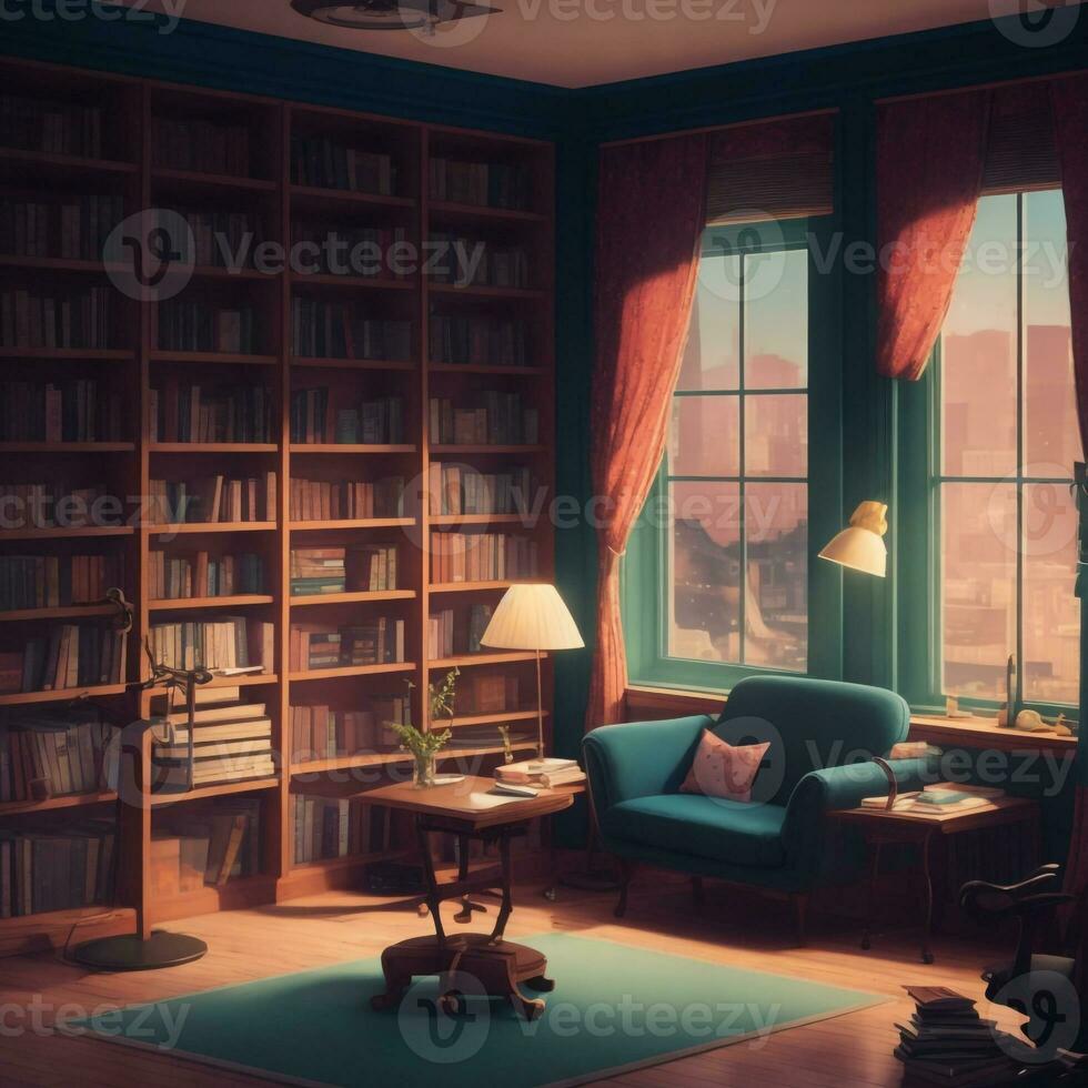 Lofi Reading Room AI generated. photo