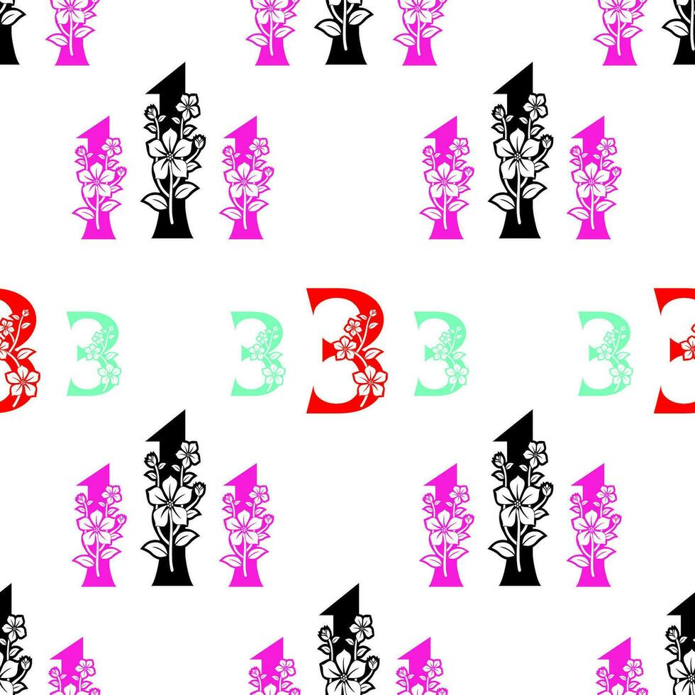Seamless pattern of numbers. vector