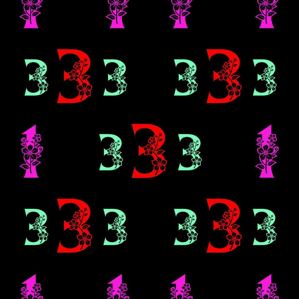 Seamless pattern of numbers. vector