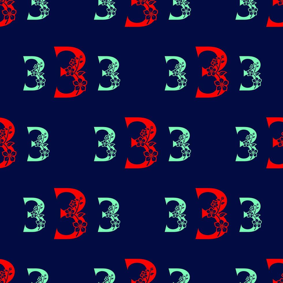 Seamless pattern of numbers. vector