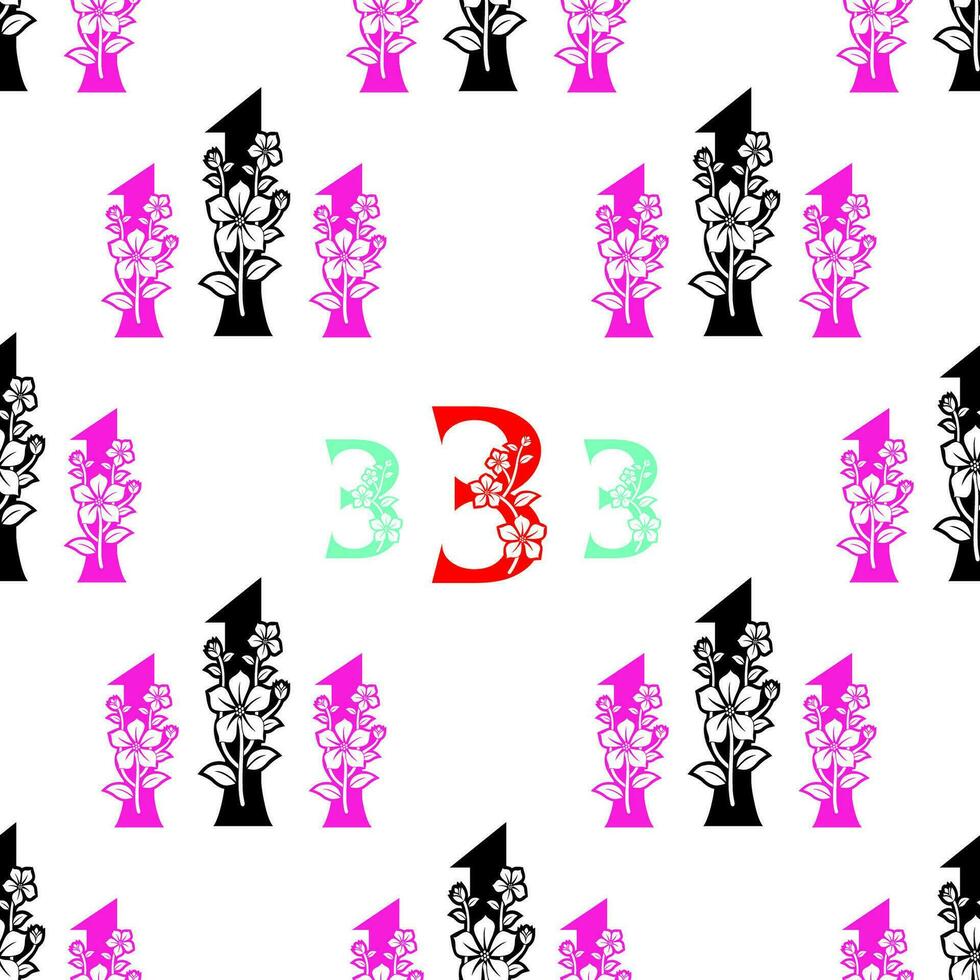 Seamless pattern of numbers. vector