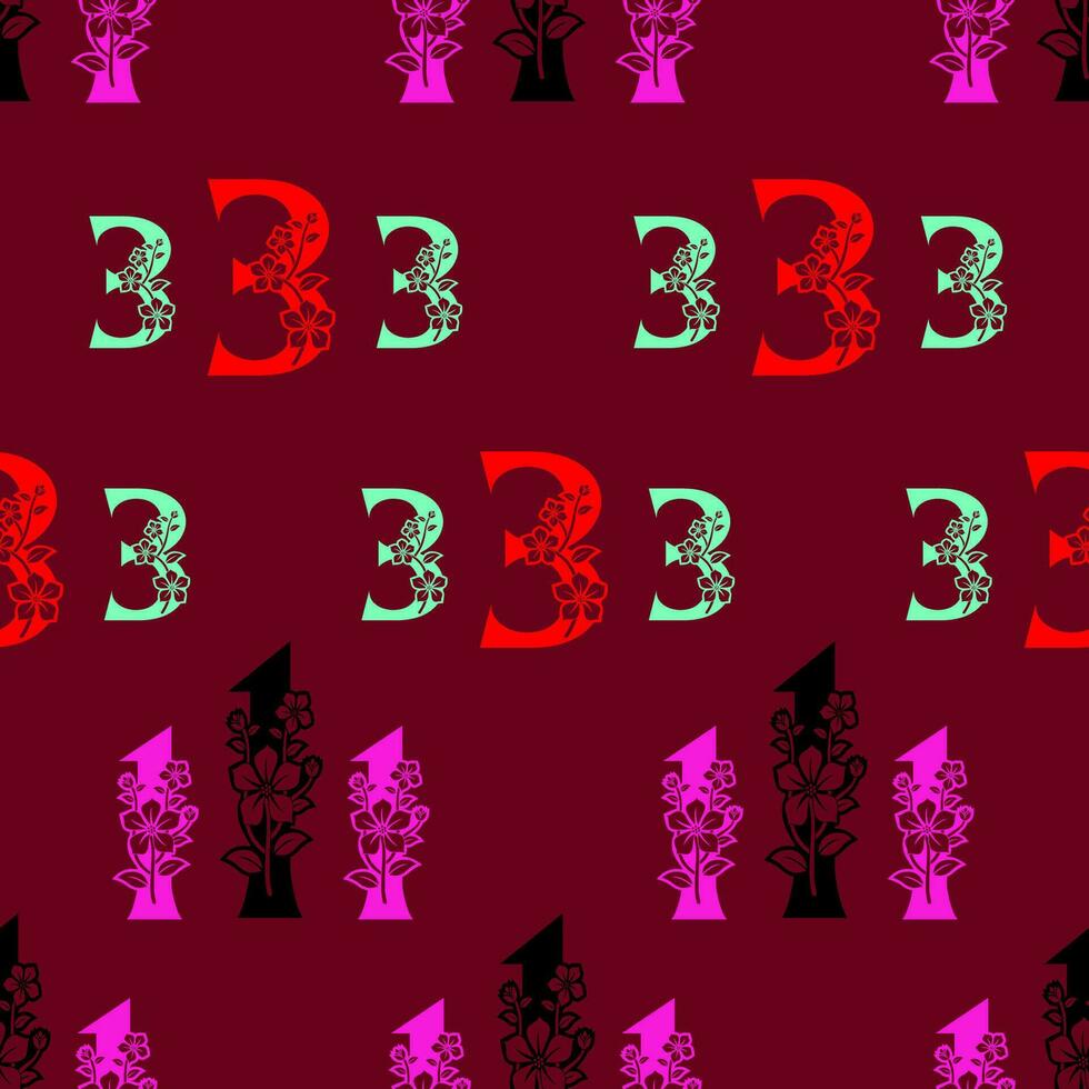 Seamless pattern of numbers. vector