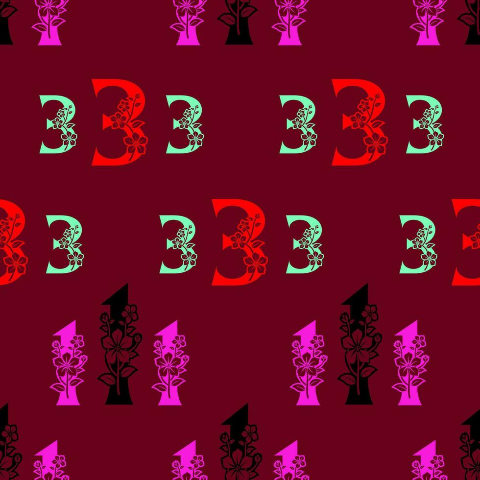 Seamless pattern of numbers. vector