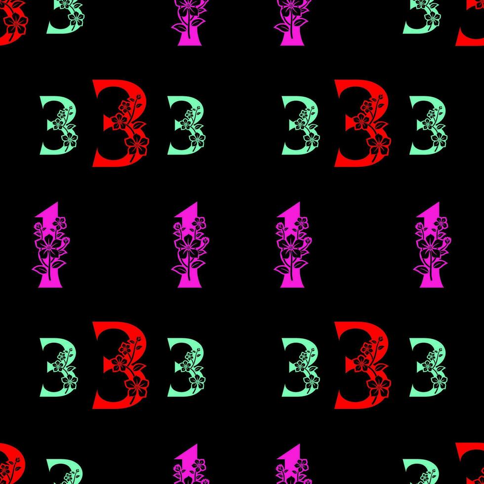 Seamless pattern of numbers. vector