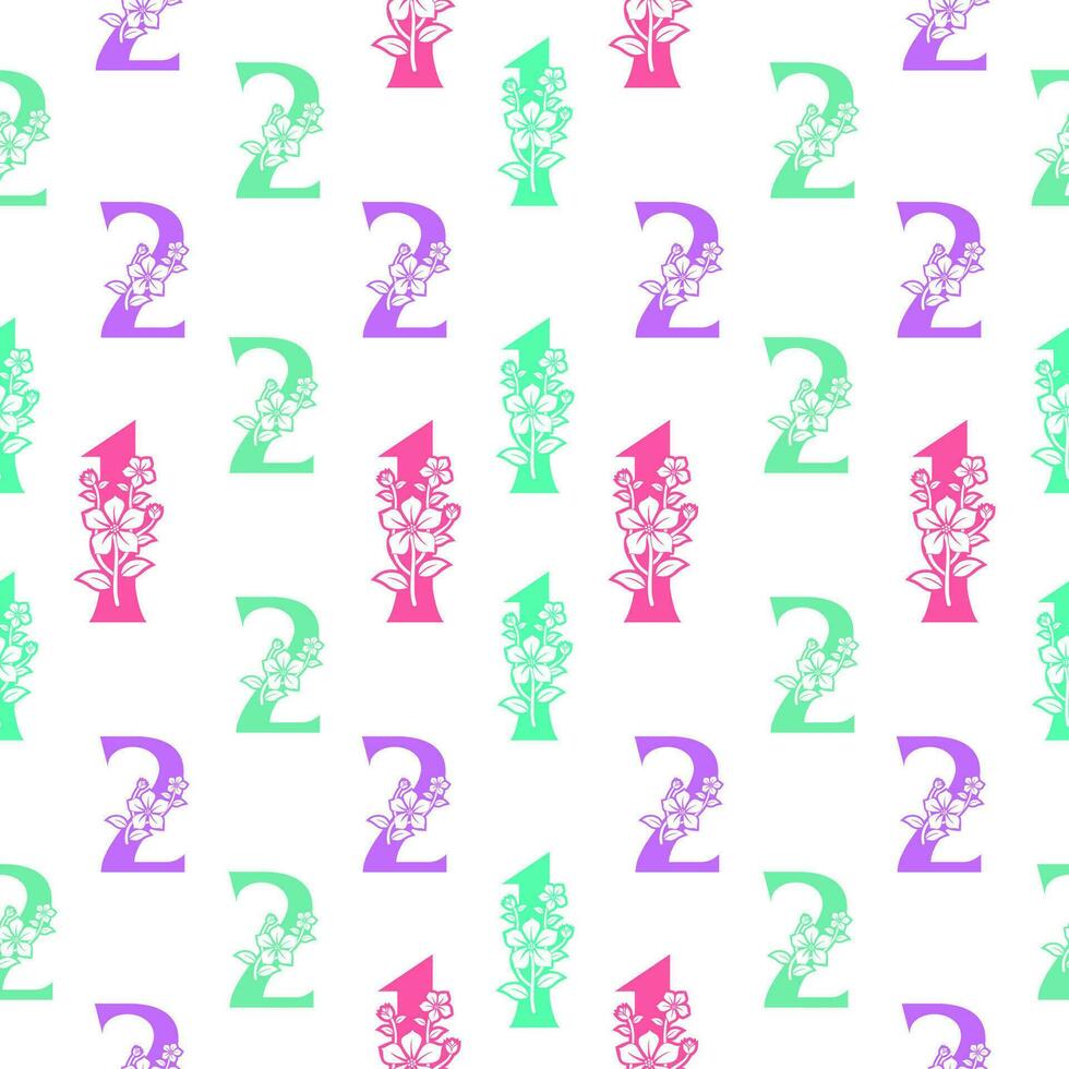 Seamless pattern of numbers. vector