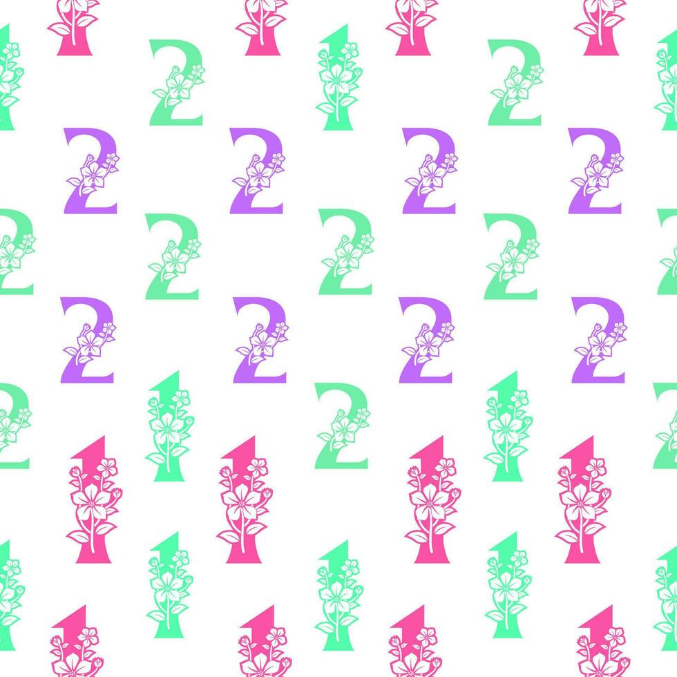Seamless pattern of numbers. vector
