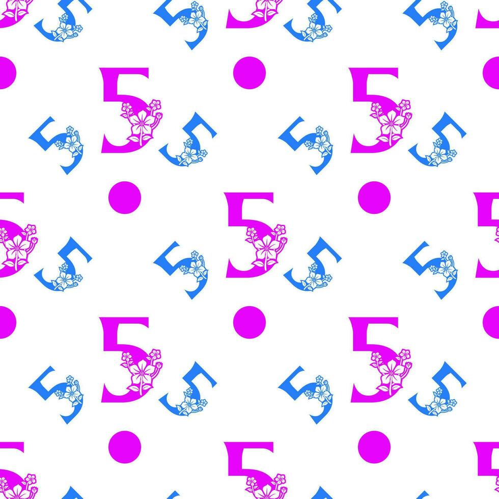 Seamless pattern of numbers. vector