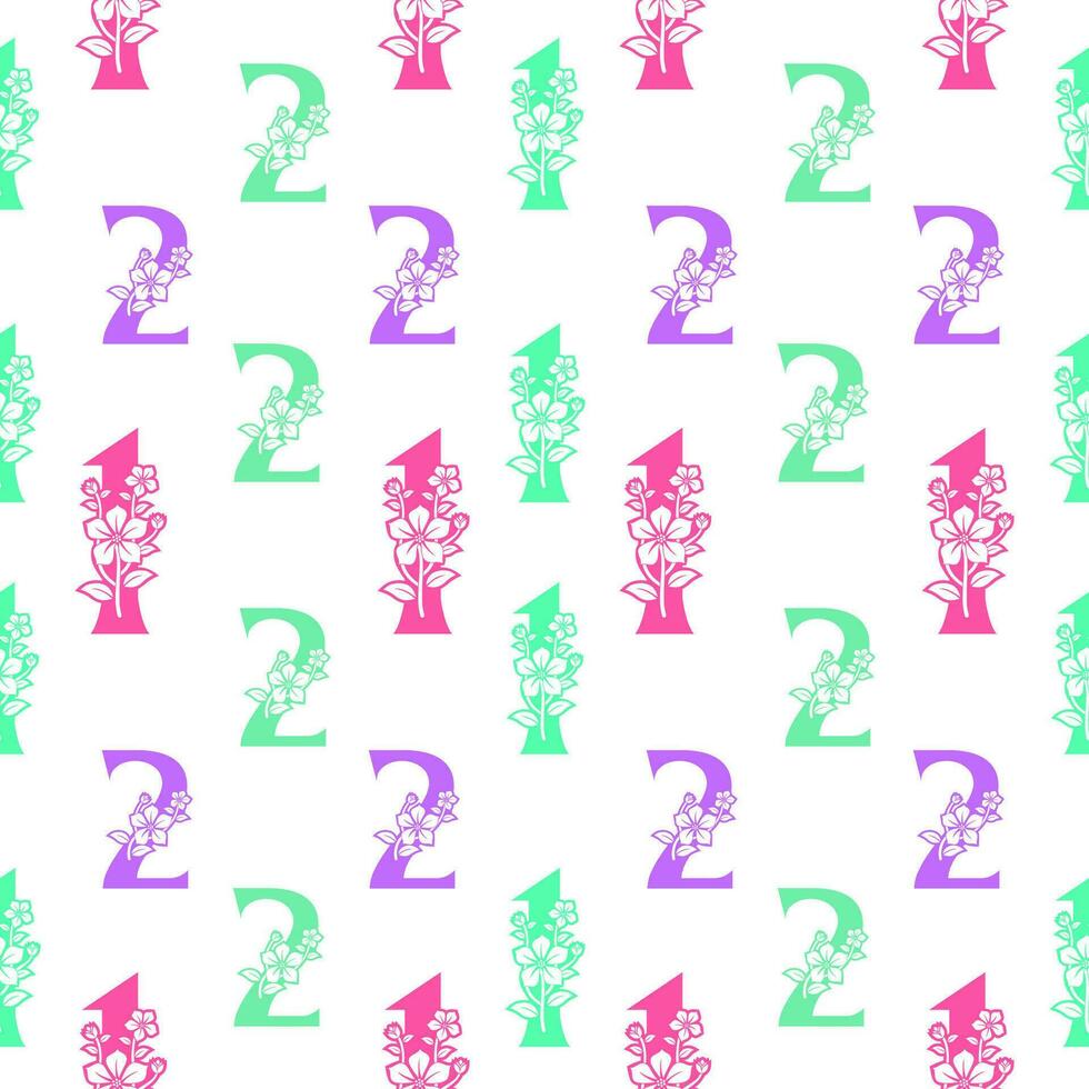 Seamless pattern of numbers. vector