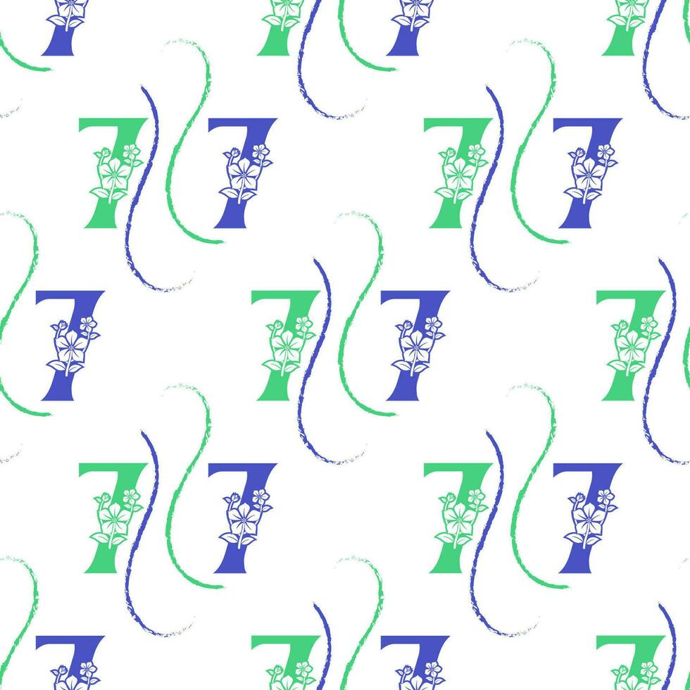 Seamless pattern of numbers. vector